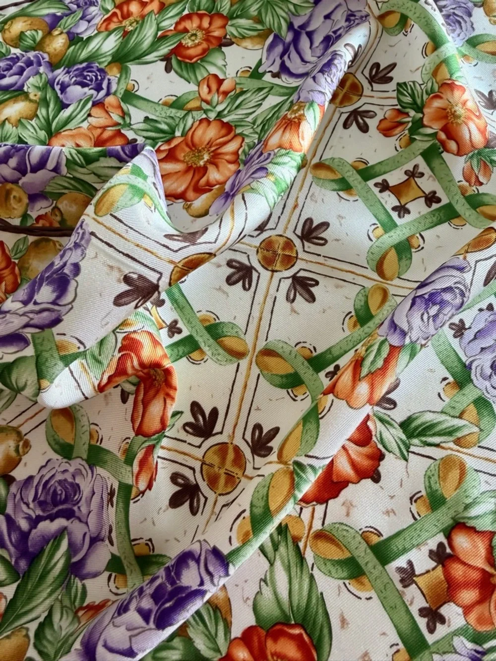 Dolce & Gabbana Small Silk Floral Print Scarf